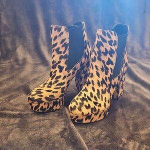 Sam Edelman Leopard Print Heeled Boots